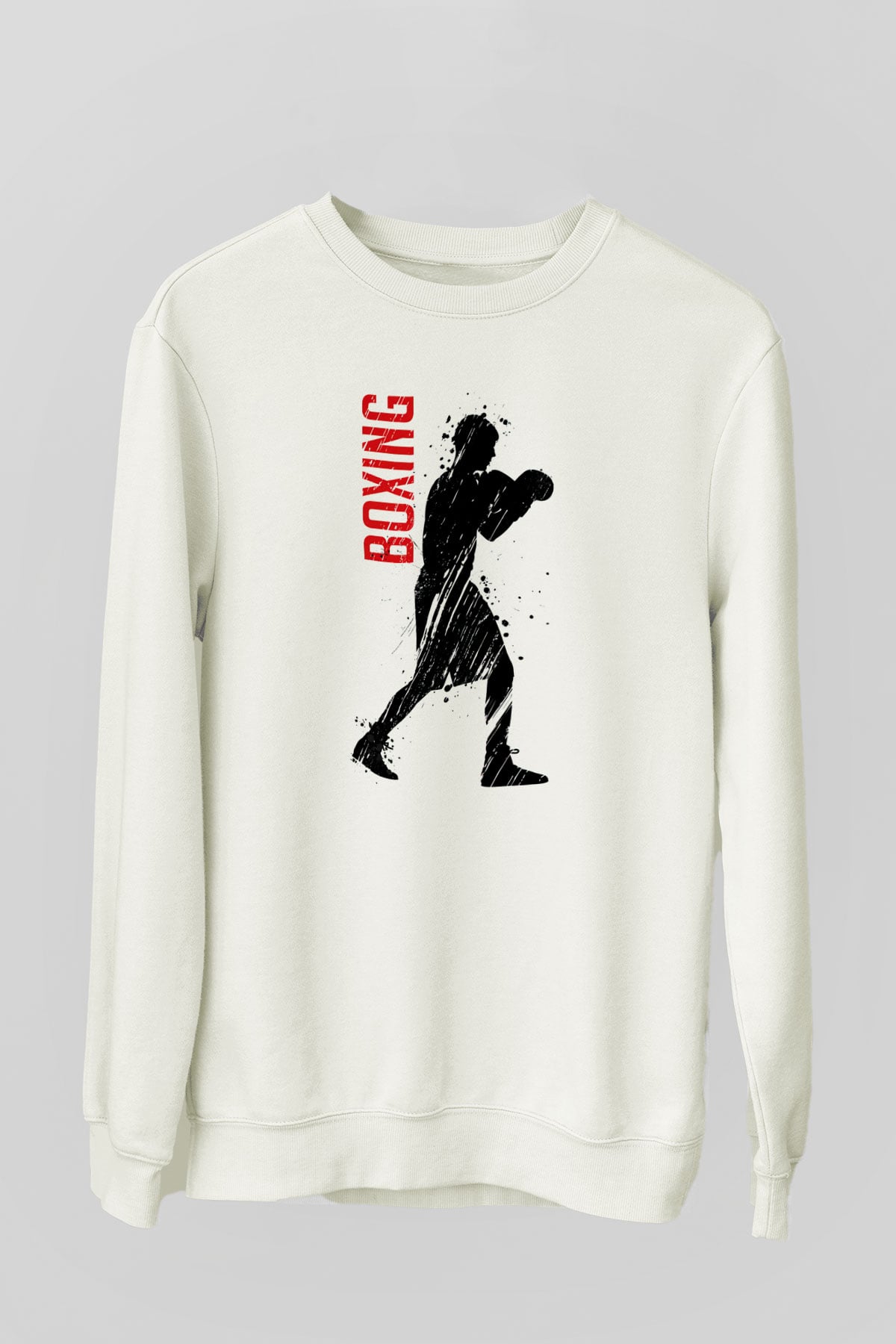 Boks Beyaz Unisex Sweatshirt