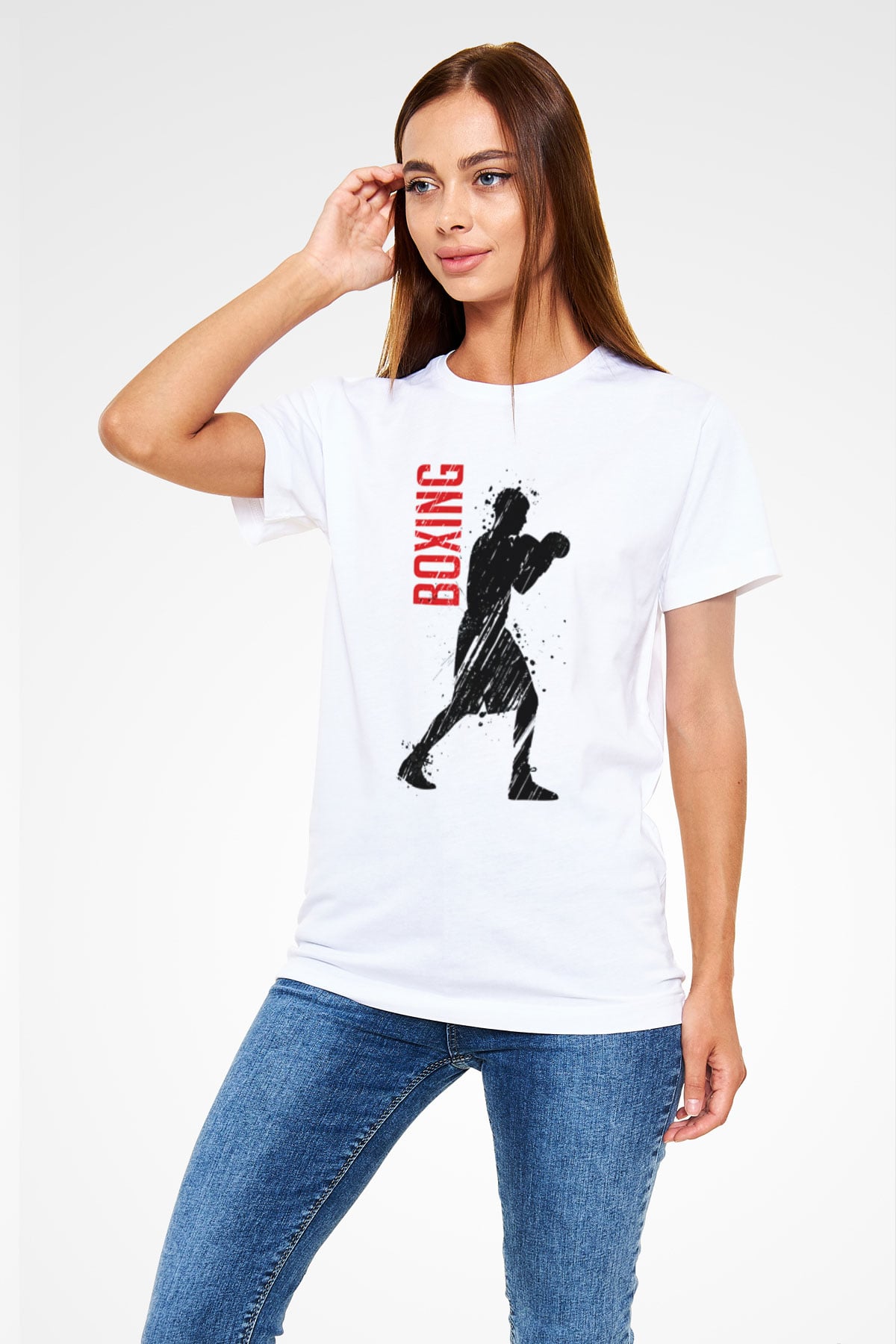 Boks Beyaz Unisex Tişört T-Shirt - TişörtFabrikası