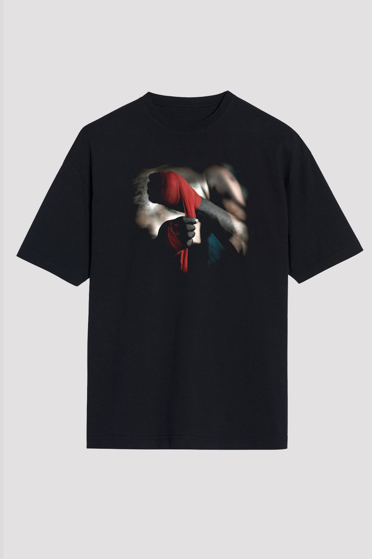 Boks Siyah Unisex Oversize Tişört T-Shirt