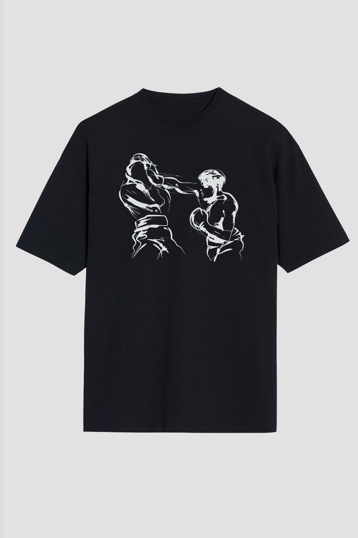 Boks Siyah Oversize Tişört Oversize T-shirt - TişörtFabrikası