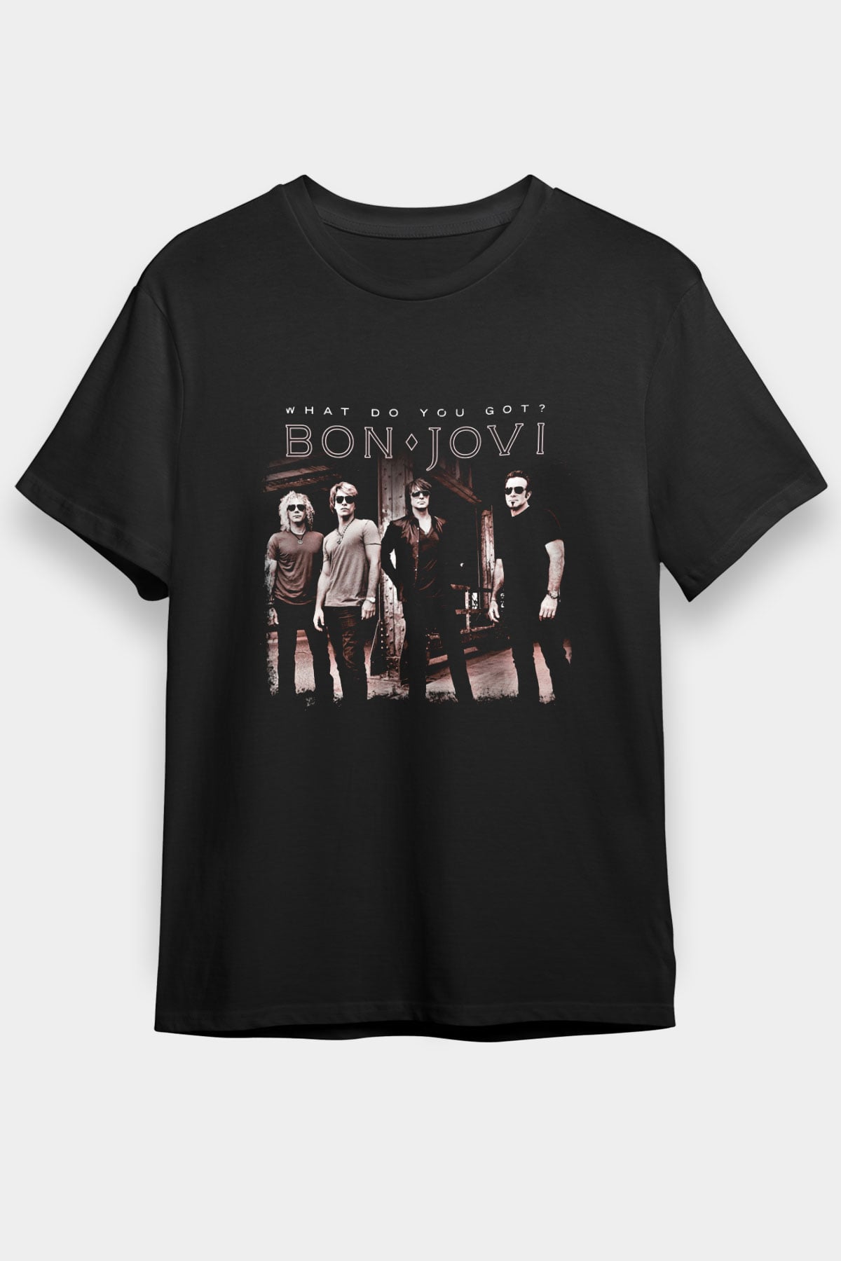 Bon Jovi Baskılı Unisex Siyah Tişört