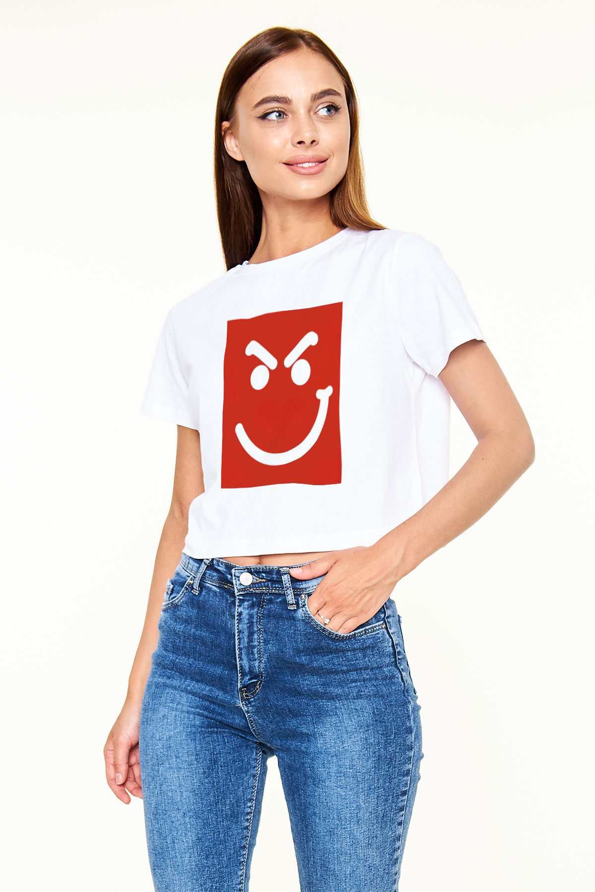 Bon Jovi Beyaz Croptop Tişört