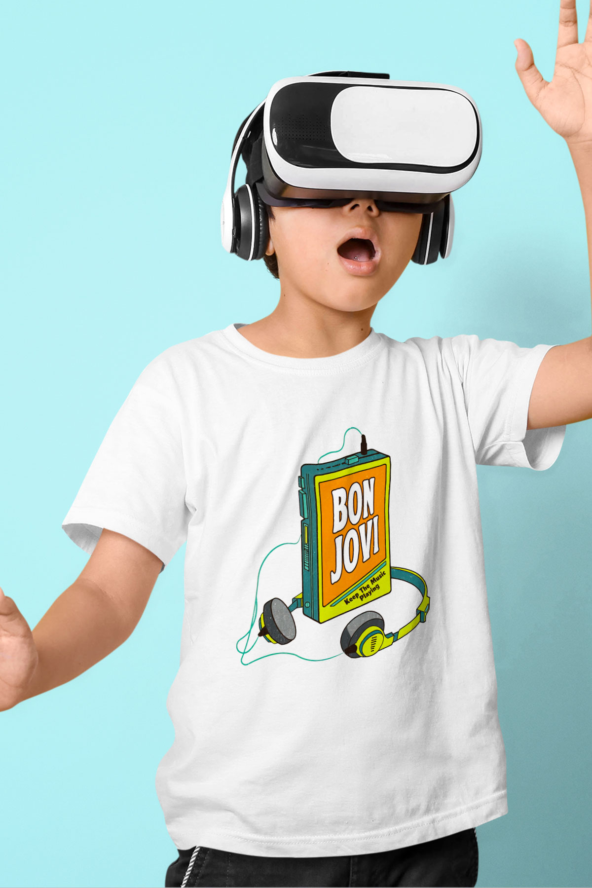 Bon Jovi Beyaz Unisex Çocuk Tişört