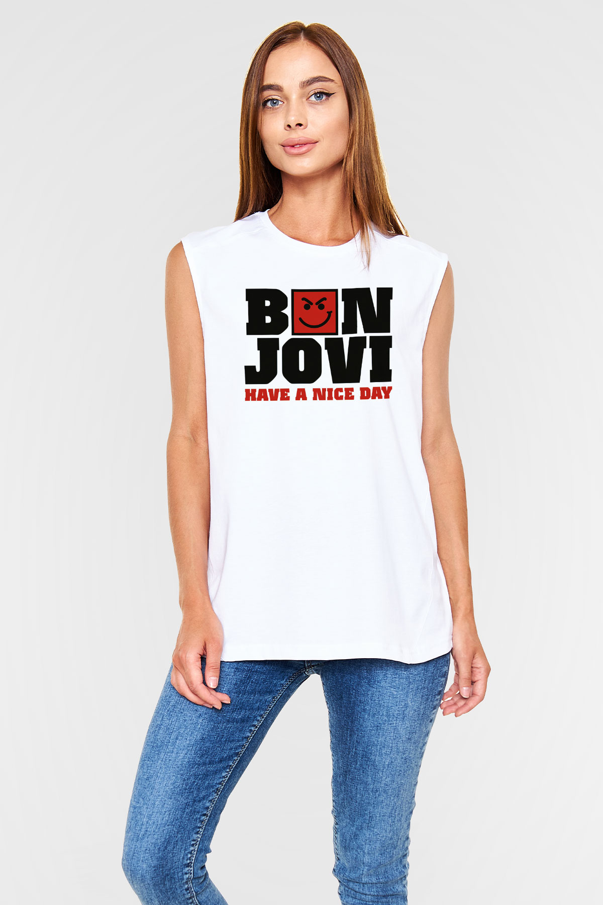 Bon Jovi Have A Nice Day Beyaz Unisex Kolsuz Tişört