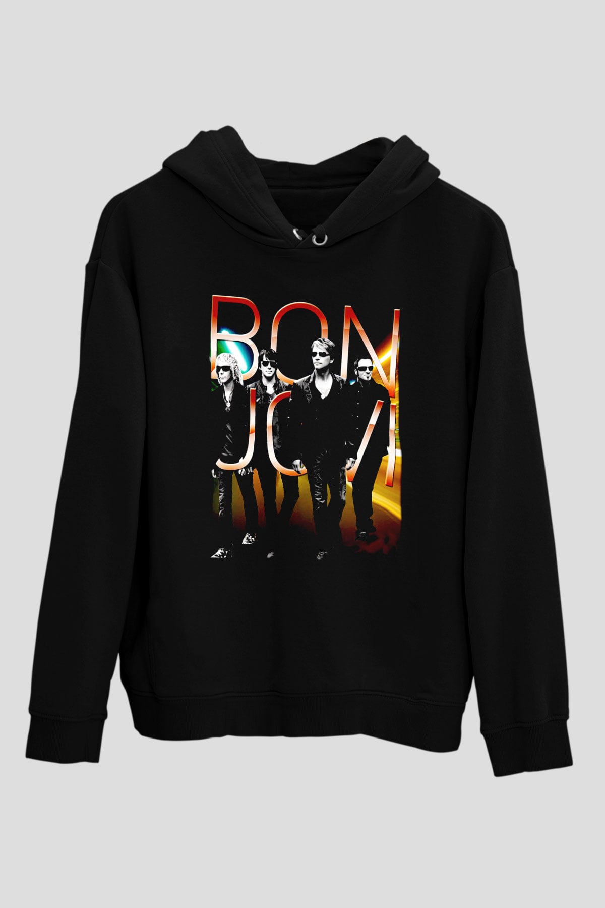 Bon Jovi Siyah Unisex Kapüşonlu Sweatshirt