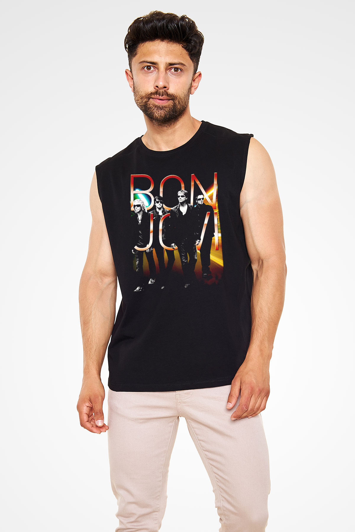 Bon Jovi Siyah Unisex Kolsuz Tişört