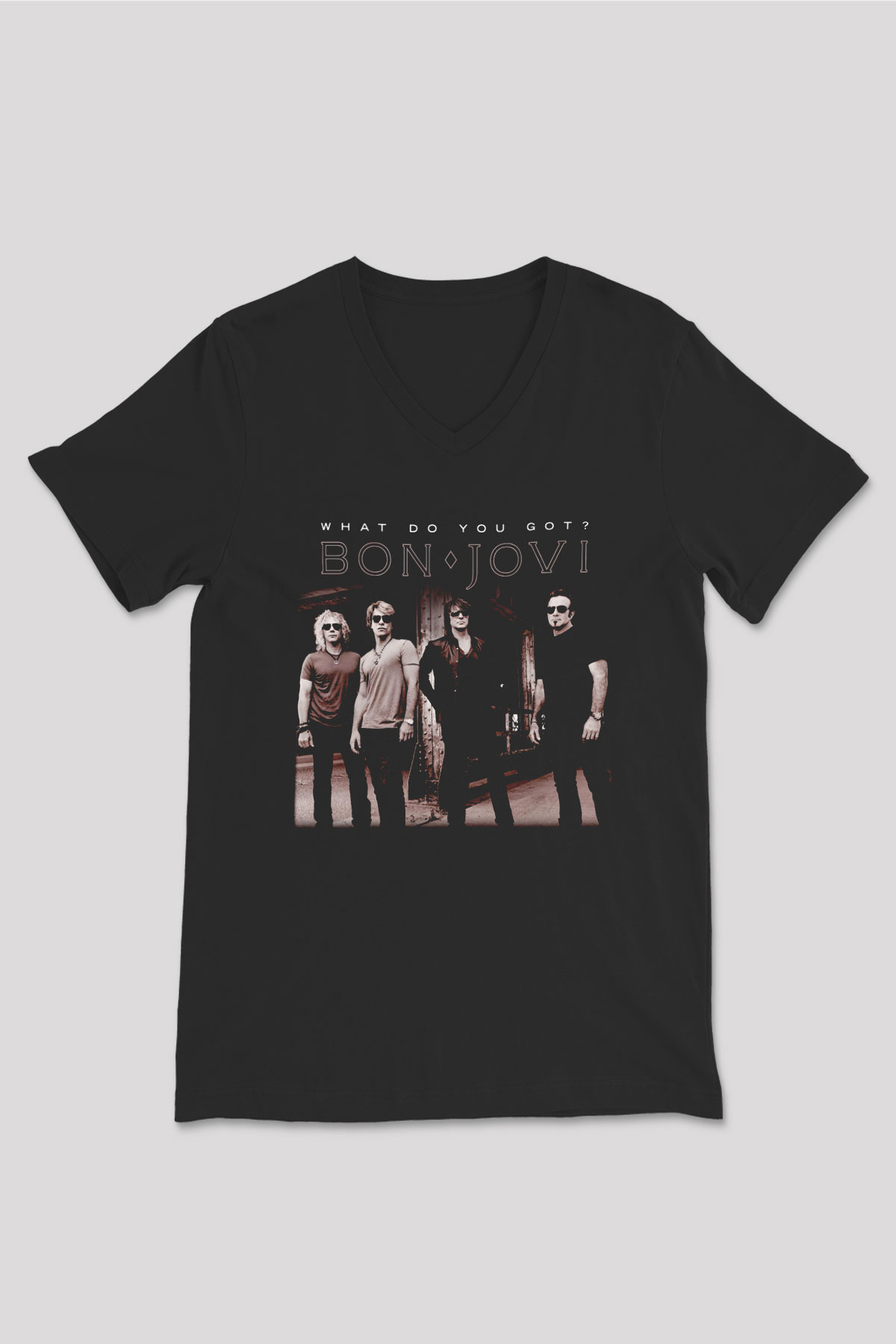 Bon Jovi What Do You Got Siyah Unisex V Yaka Tişört