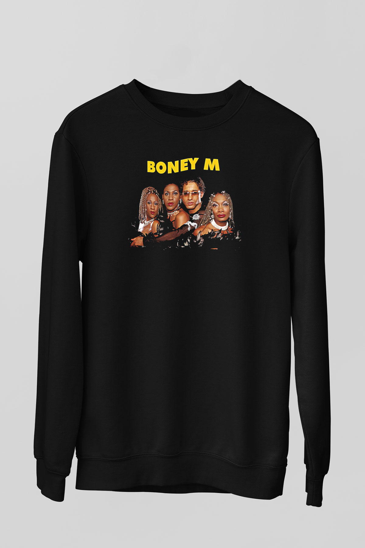 Boney M Baskılı Unisex Siyah Sweatshirt