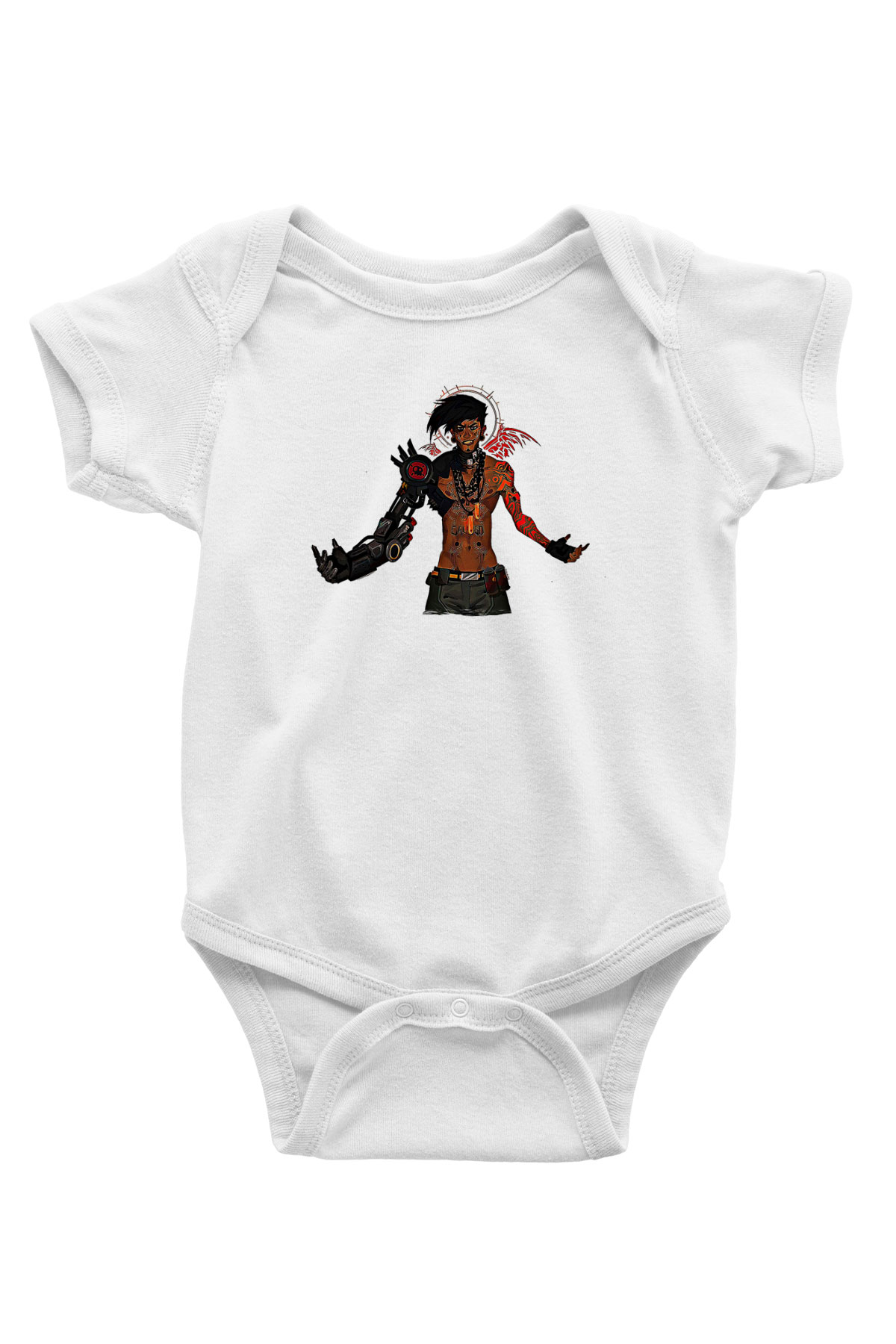 Borderlands Baskılı Beyaz Unisex Bebek Body - Zıbın