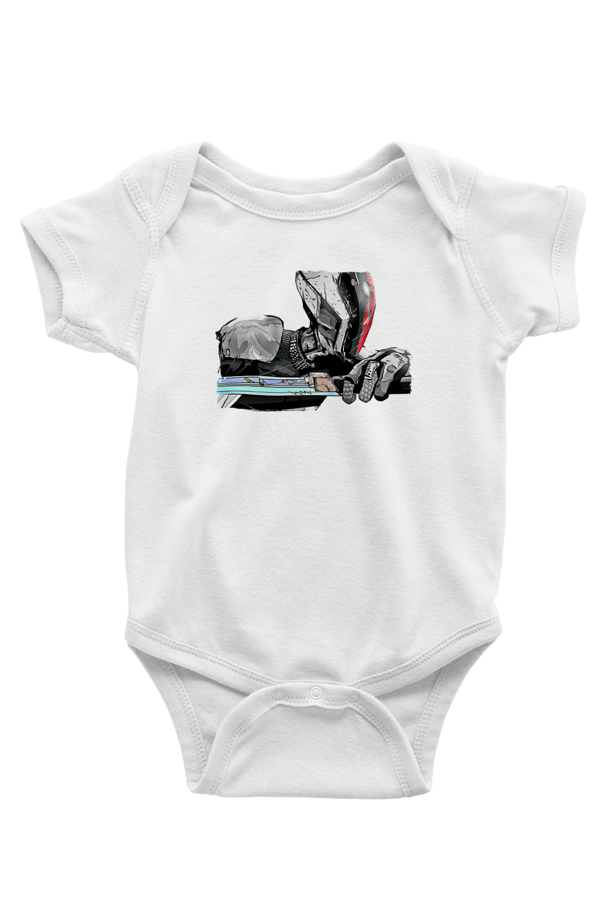 Borderlands Baskılı Beyaz Unisex Bebek Body - Zıbın