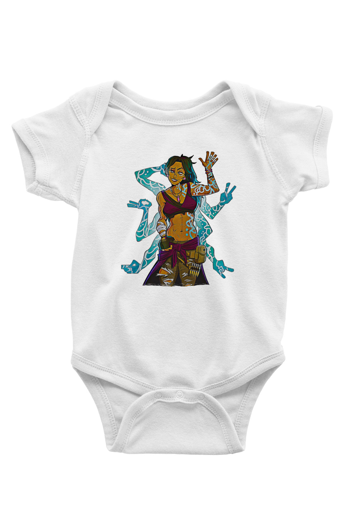 Borderlands Baskılı Beyaz Unisex Bebek Body - Zıbın