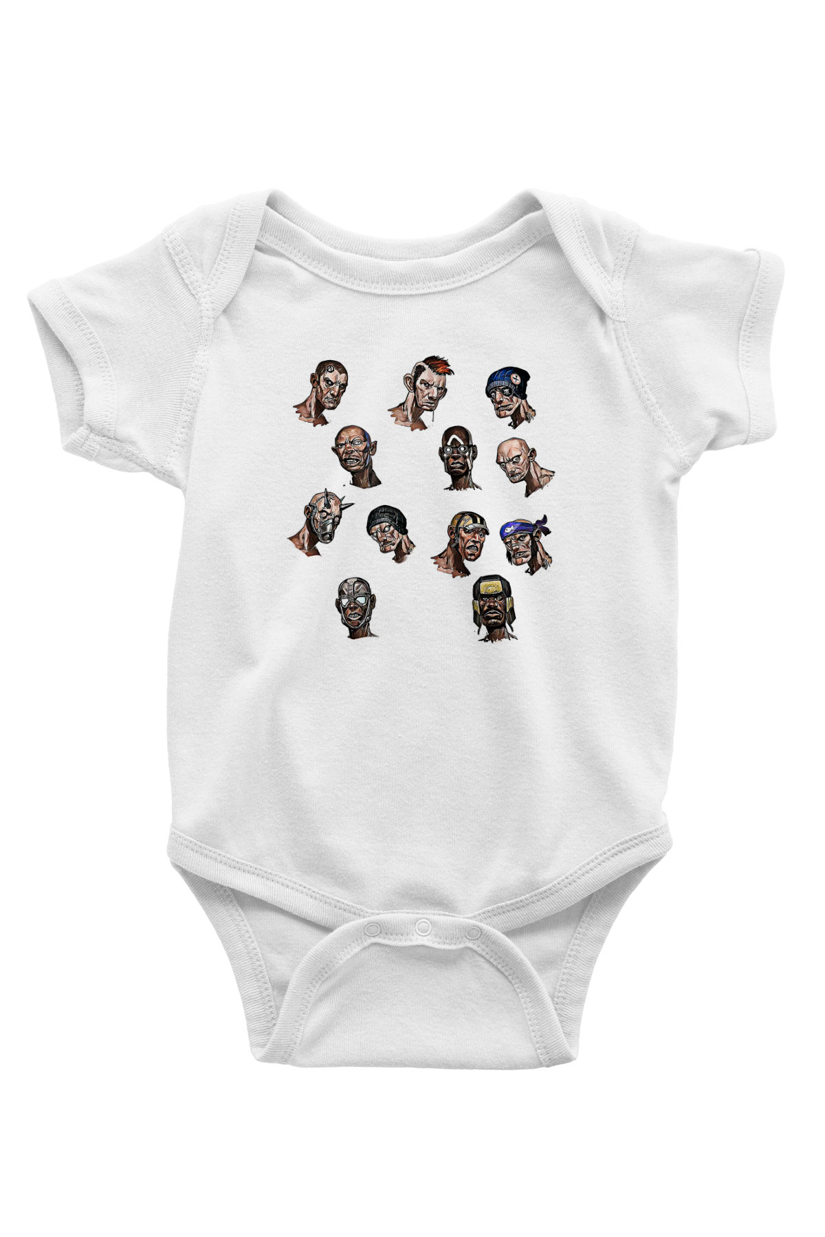 Borderlands Baskılı Beyaz Unisex Bebek Body - Zıbın