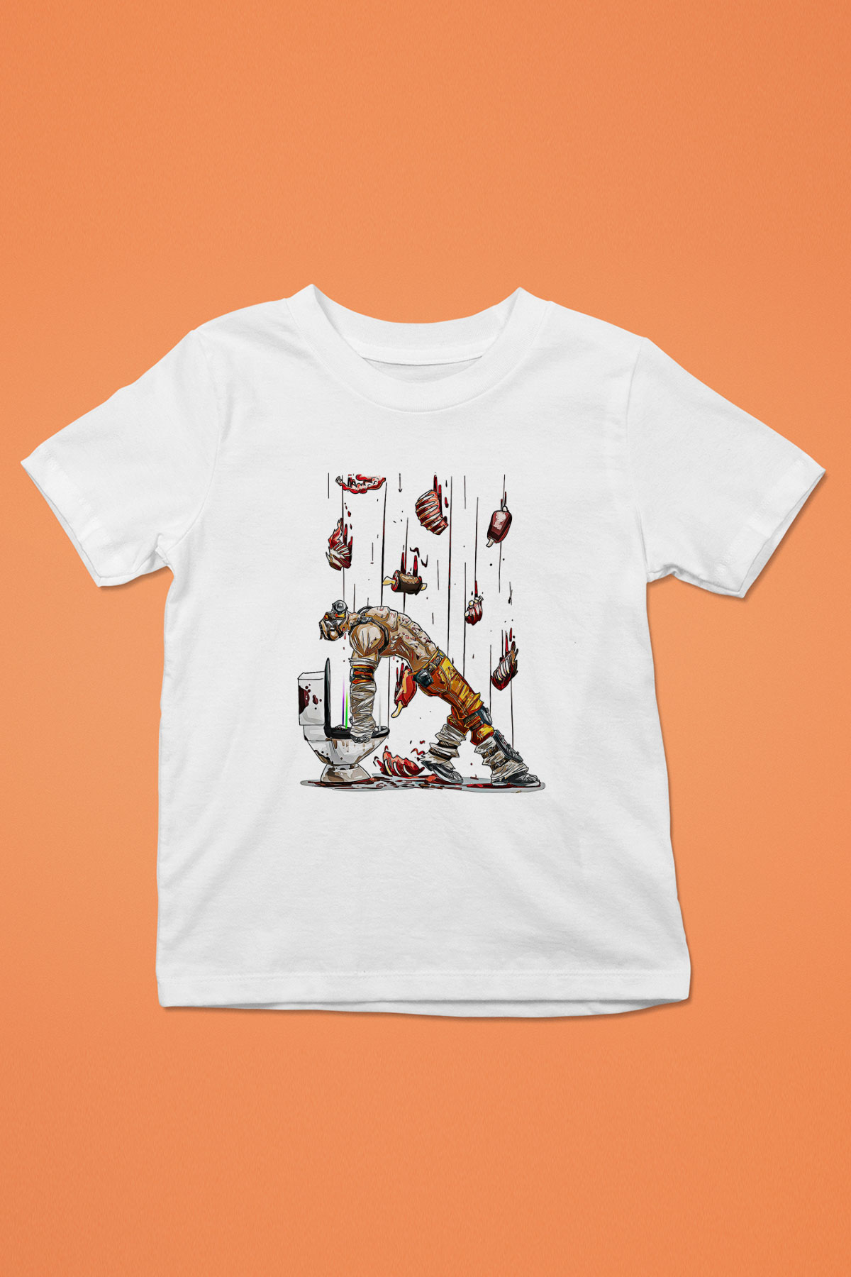 Borderlands Baskılı Beyaz Unisex Beyaz Çocuk Tişört - Tshirt