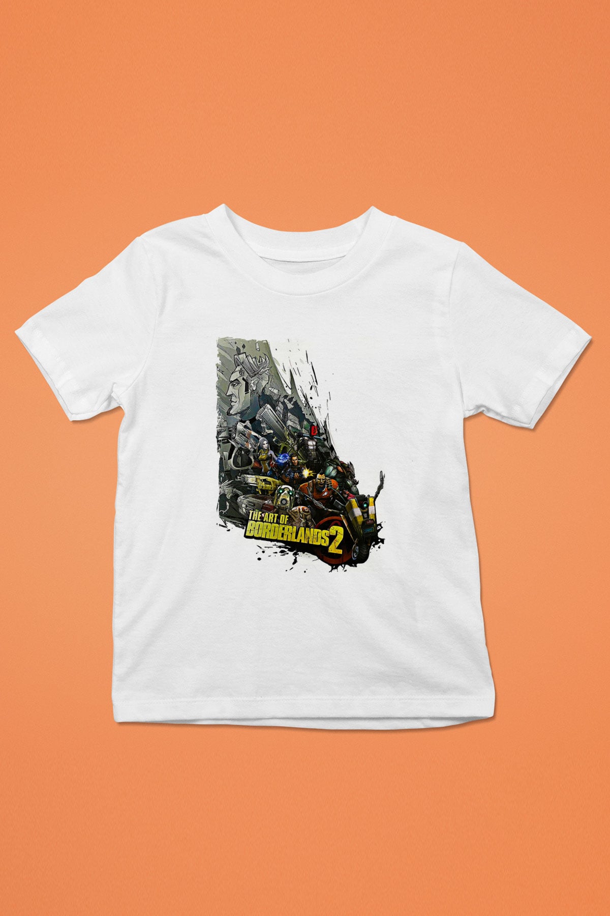 Borderlands Baskılı Beyaz Unisex Beyaz Çocuk Tişört - Tshirt