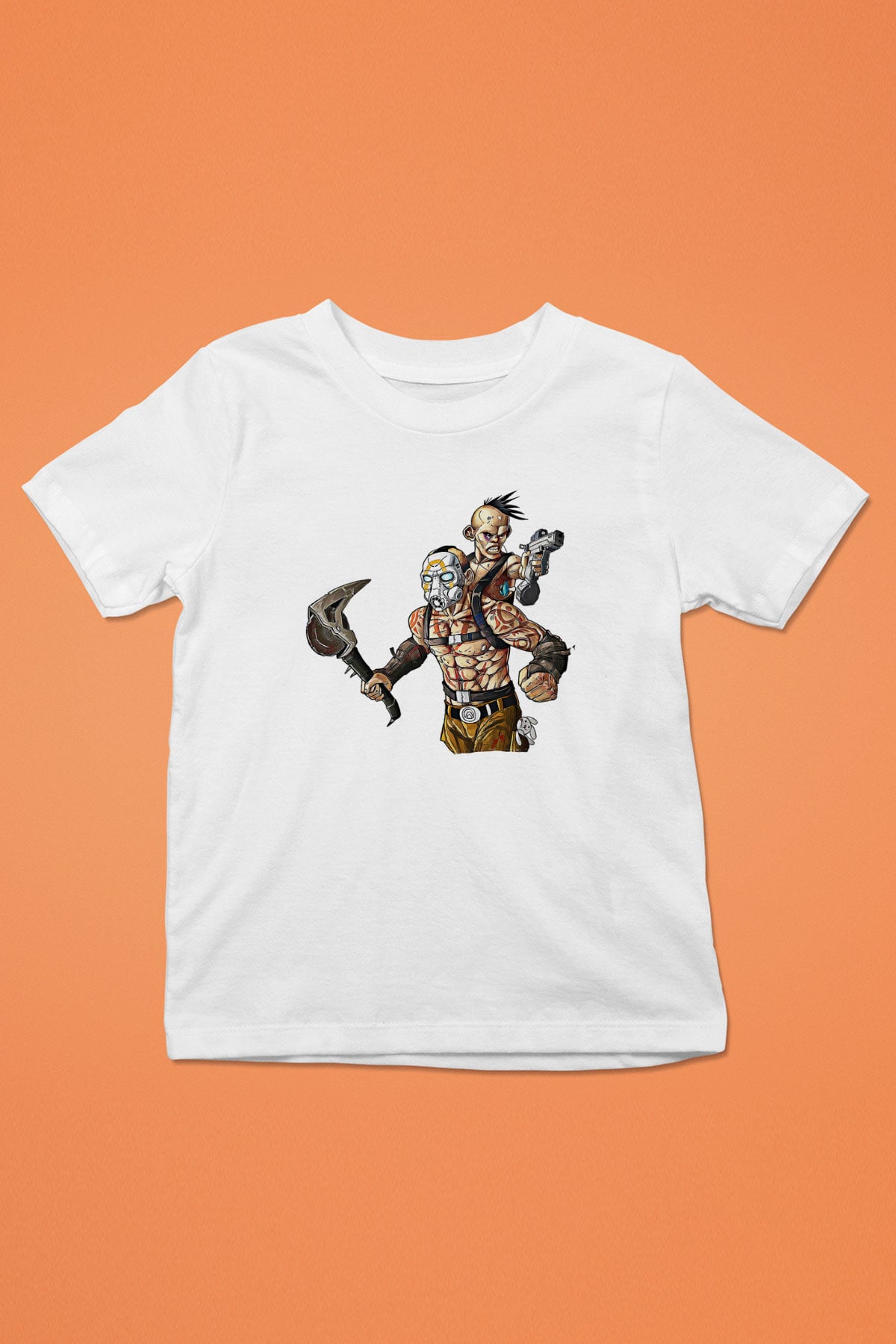 Borderlands Baskılı Beyaz Unisex Beyaz Çocuk Tişört - Tshirt