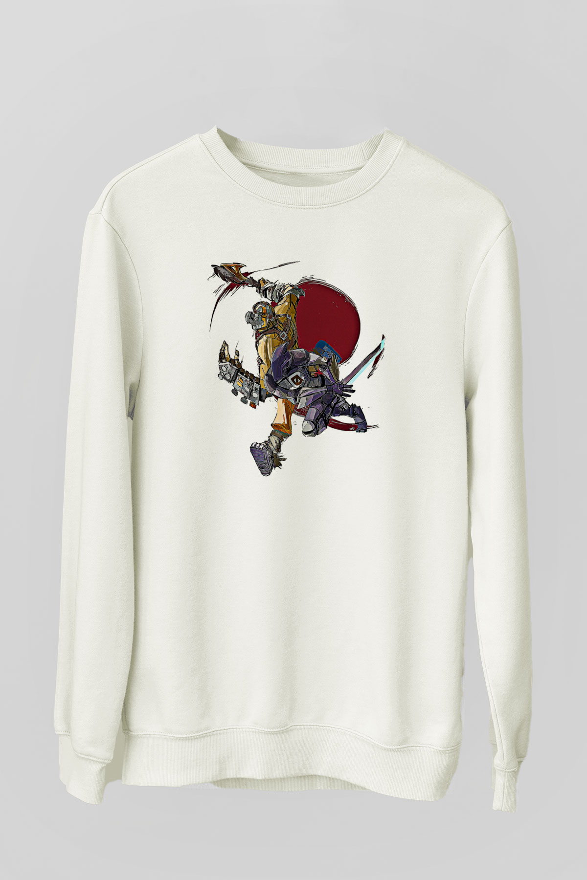 Borderlands Baskılı Beyaz Unisex Sweatshirt