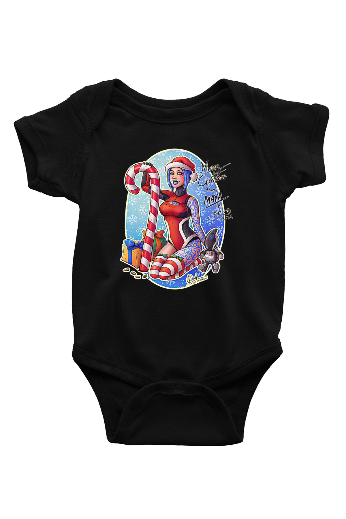 Borderlands Baskılı Unisex Siyah Bebek Body - Zıbın