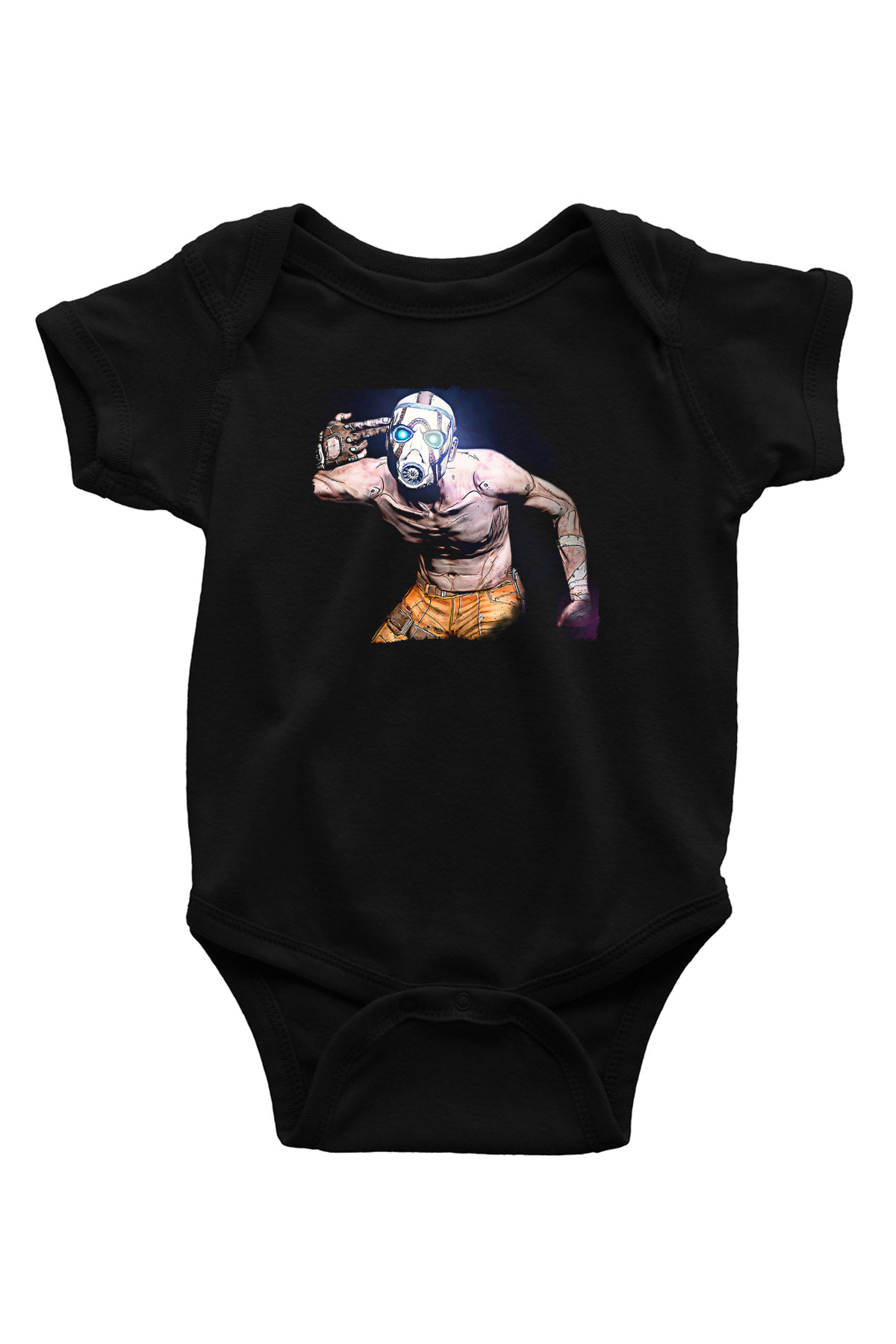 Borderlands Baskılı Unisex Siyah Bebek Body - Zıbın