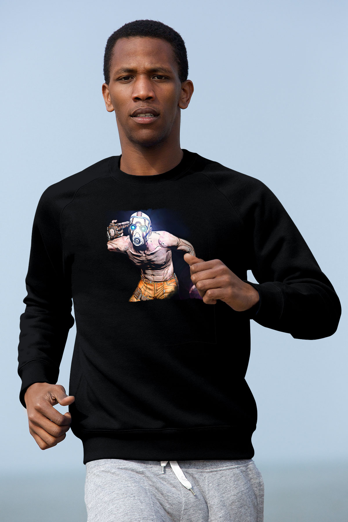 Borderlands Baskılı Unisex Siyah Sweatshirt