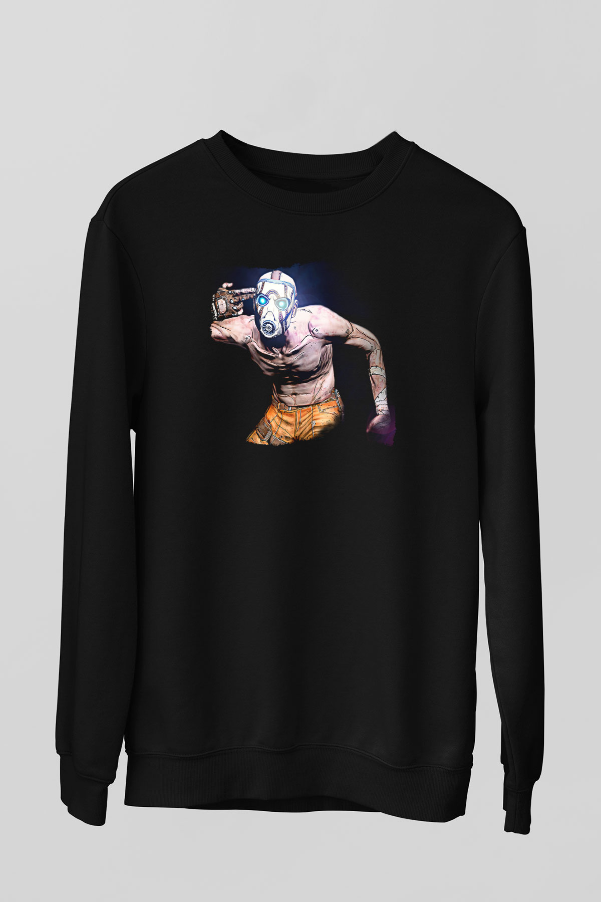 Borderlands Baskılı Unisex Siyah Sweatshirt