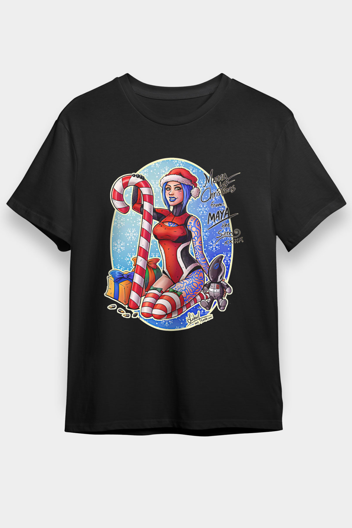 Borderlands Baskılı Unisex Siyah Tişört - Tshirt