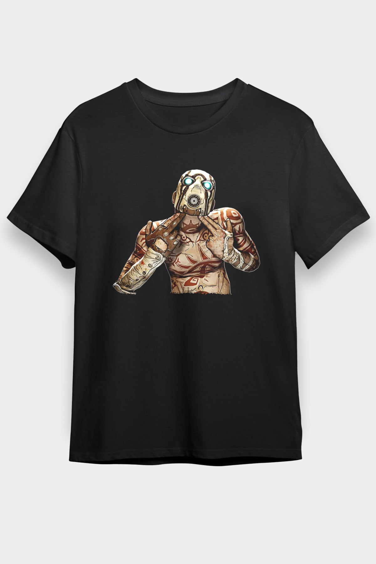 Borderlands Baskılı Unisex Siyah Tişört - Tshirt