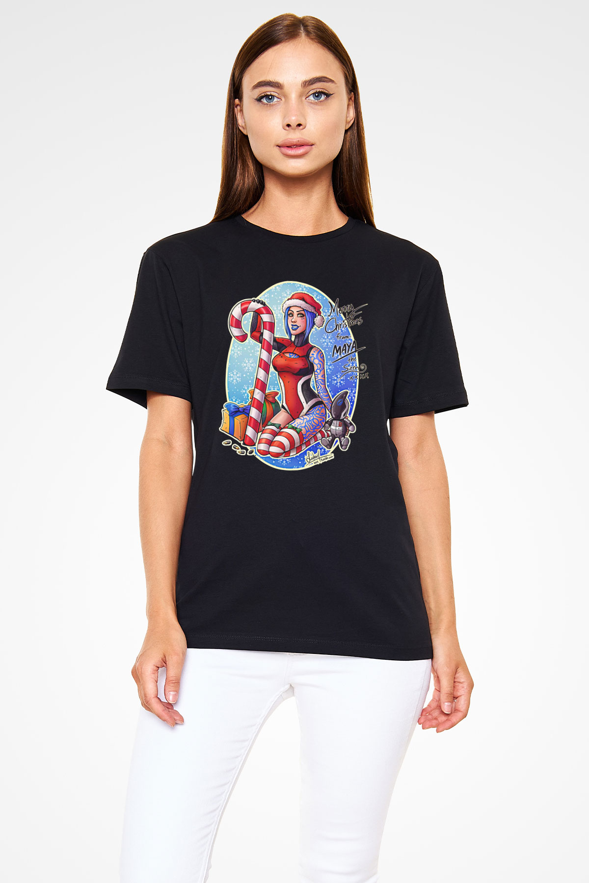 Borderlands Baskılı Unisex Siyah Tişört - Tshirt