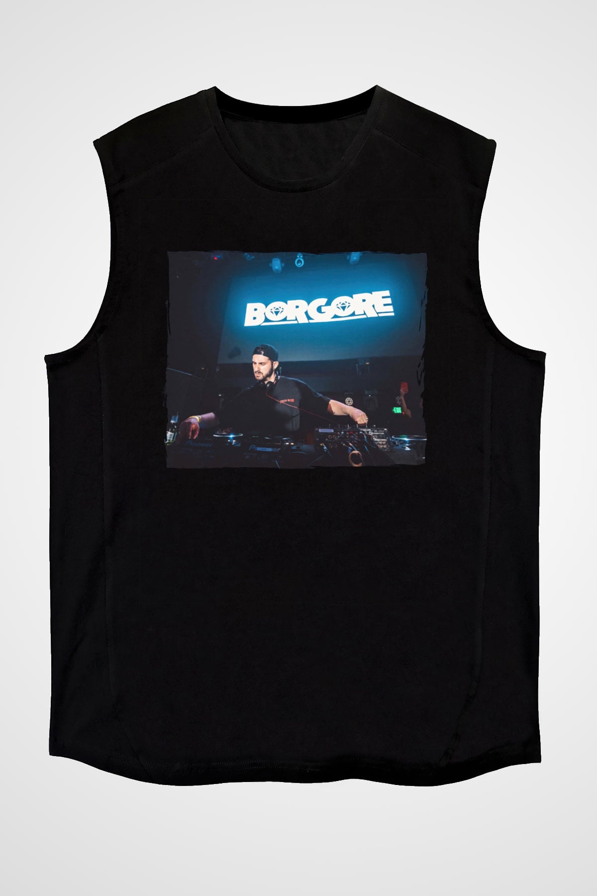 Borgore Siyah Unisex Kolsuz Tişört