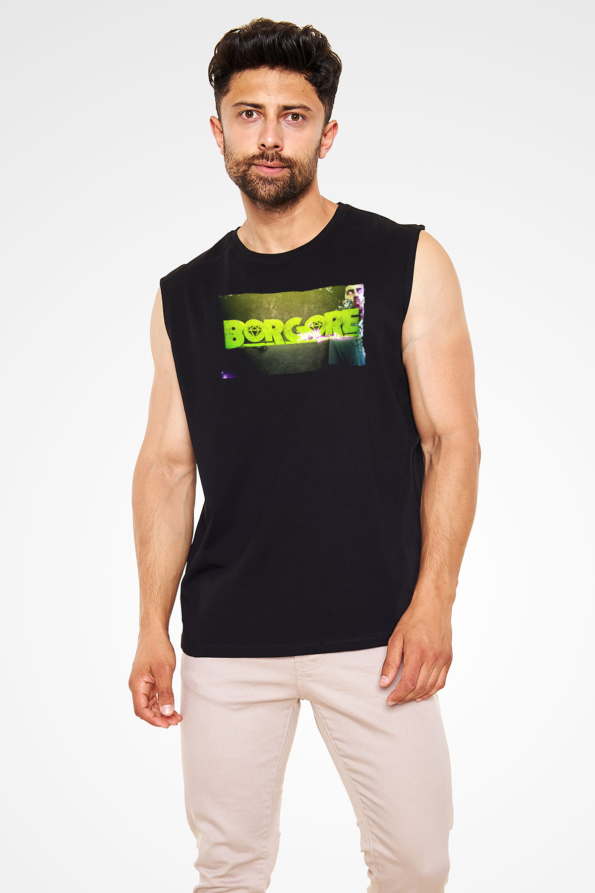 Borgore Siyah Unisex Kolsuz Tişört