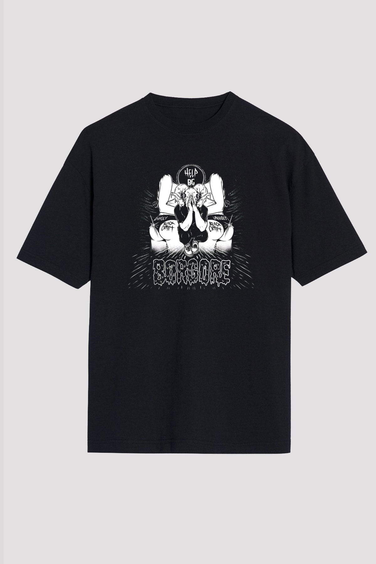 Borgore Siyah Unisex Oversize Tişört T-Shirt