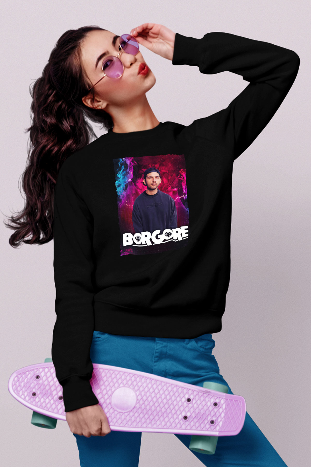 Borgore Siyah Unisex Sweatshirt