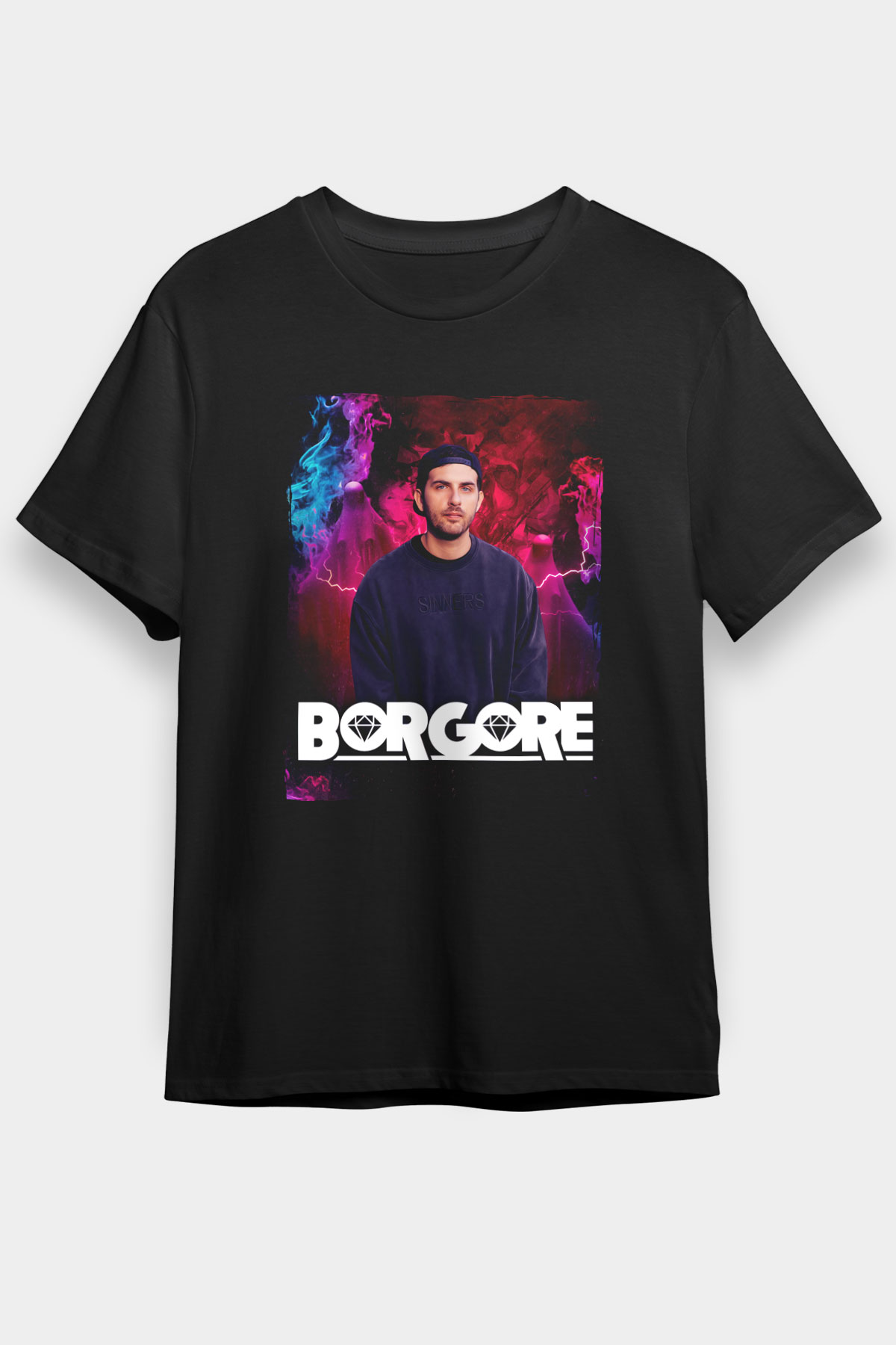 Borgore Siyah Unisex Tişört T-Shirt - TişörtFabrikası