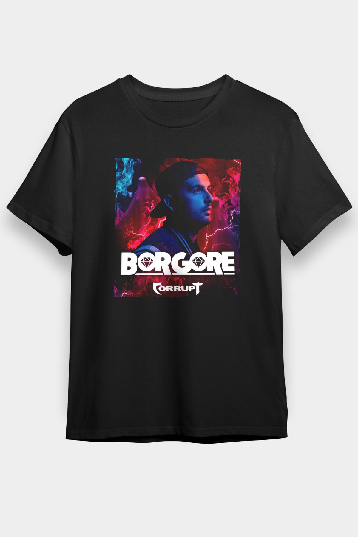 Borgore Siyah Unisex Tişört T-Shirt - TişörtFabrikası