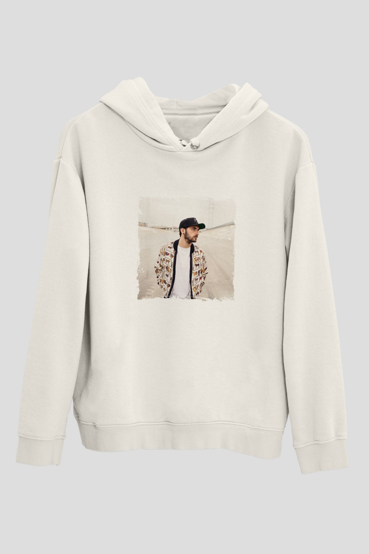 BorgoreBaskılı Beyaz Hoodie