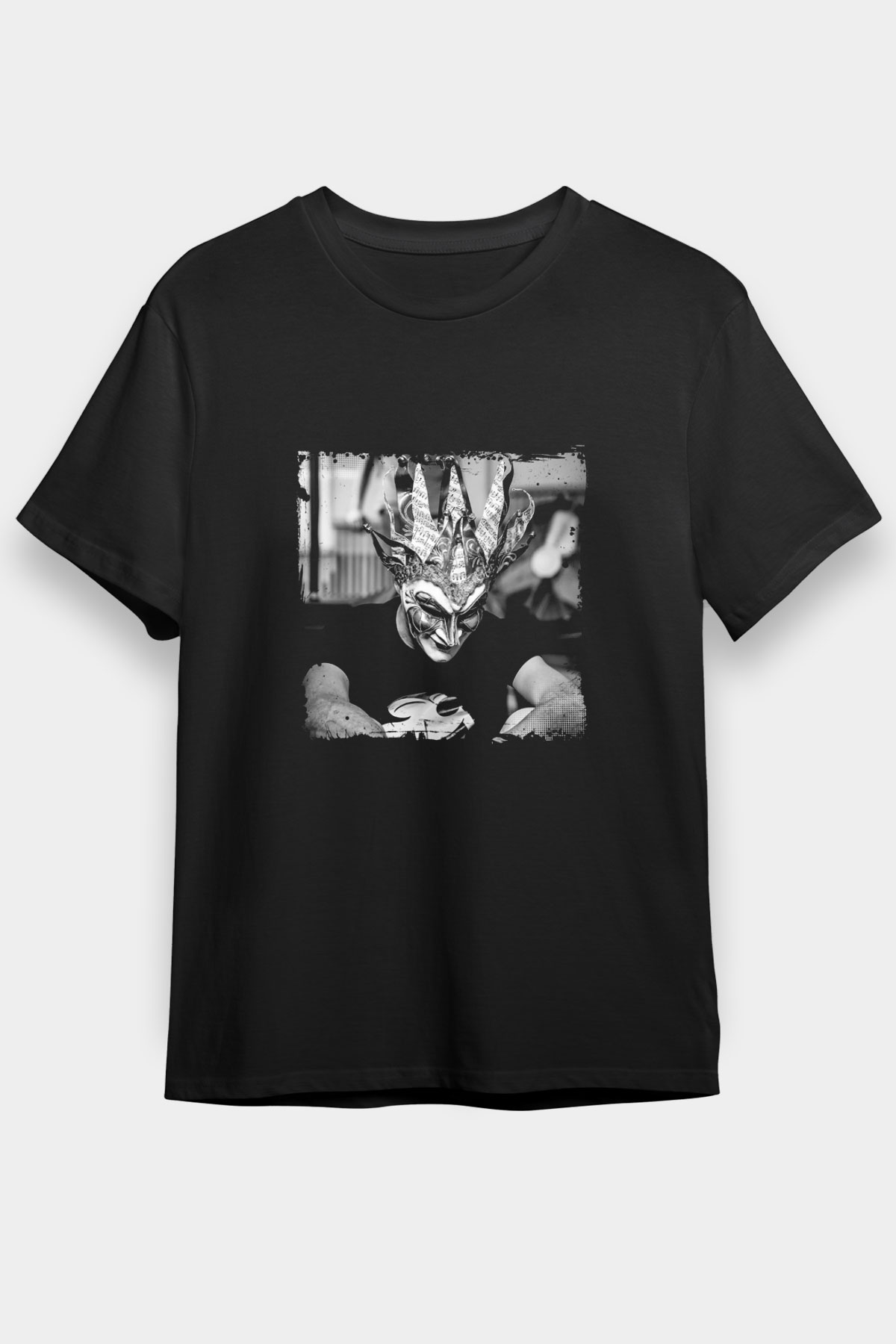 Boris Brejcha Baskılı Unisex Siyah Tişört