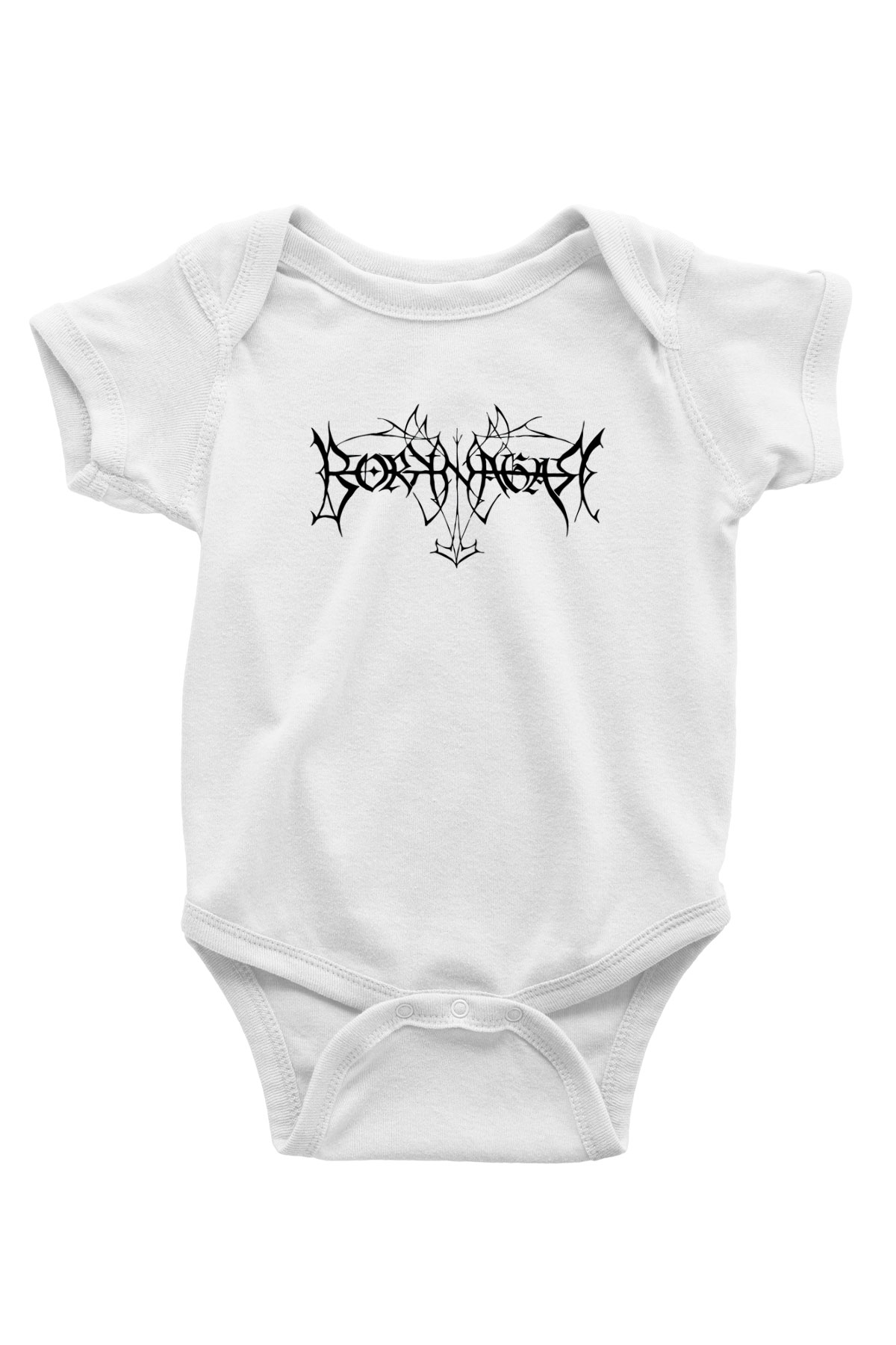 Borknagar Baskılı Beyaz Unisex Bebek Body - Zıbın