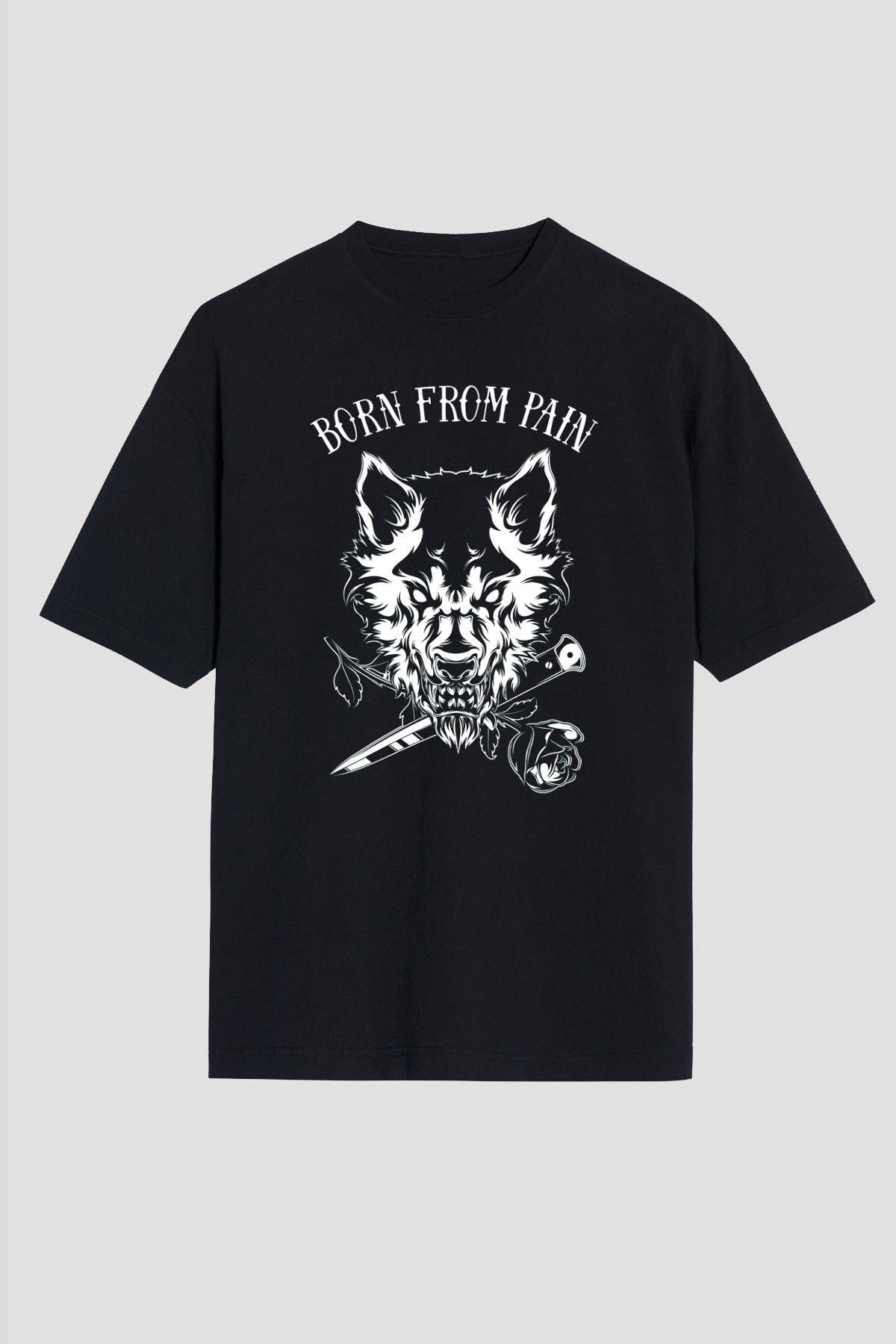 Born from Pain Siyah Unisex Oversize Tişört T-Shirt