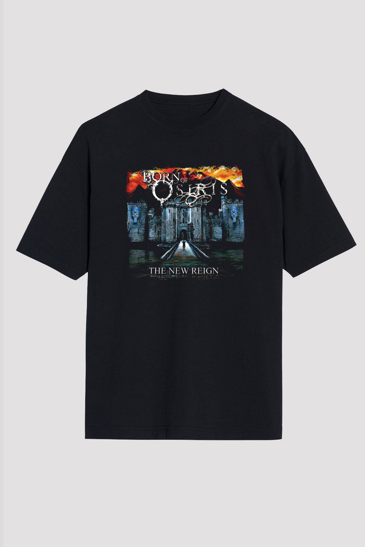 Born Of Osiris Baskılı Unisex Siyah Oversize Tişört