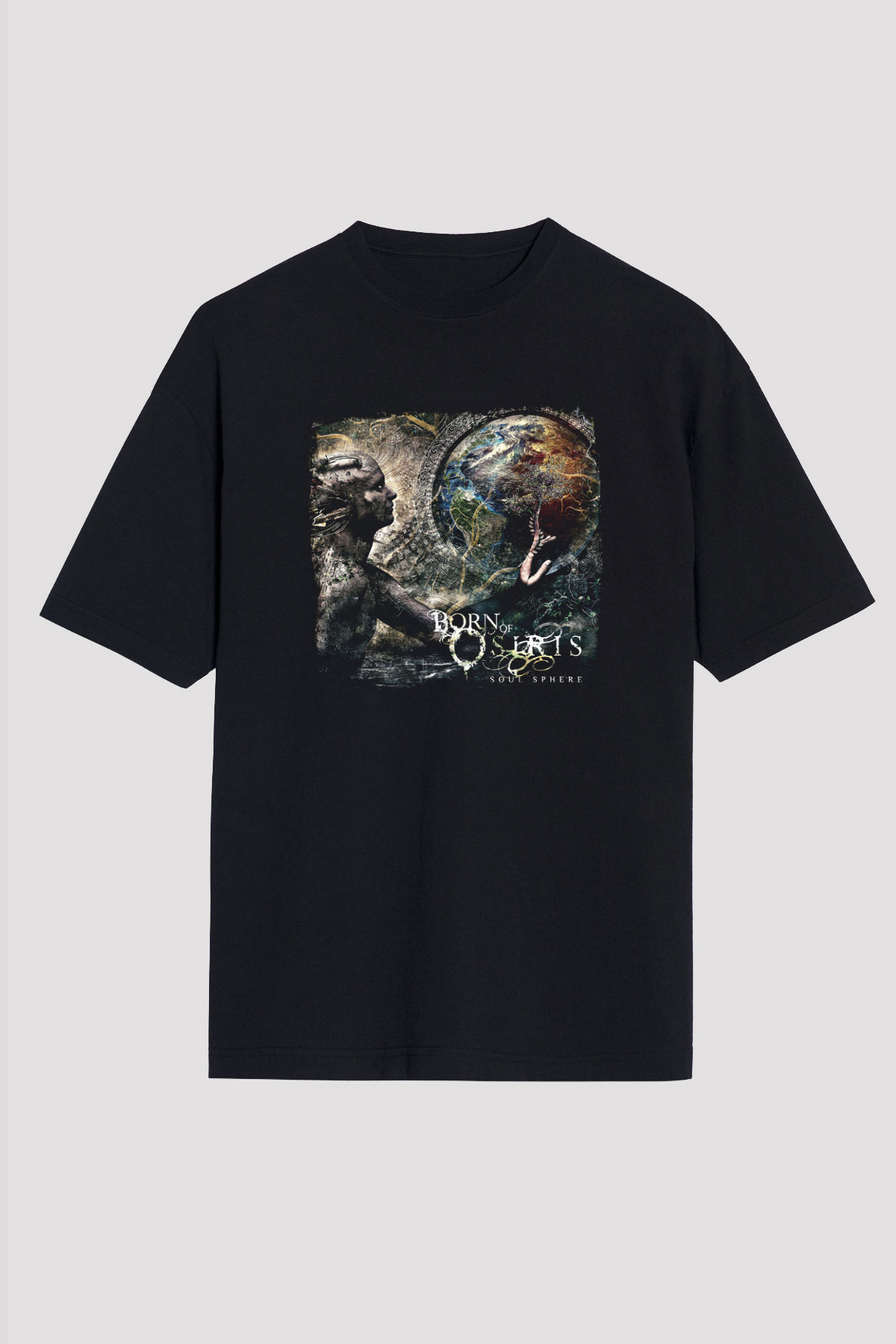 Born Of Osiris Baskılı Unisex Siyah Oversize Tişört