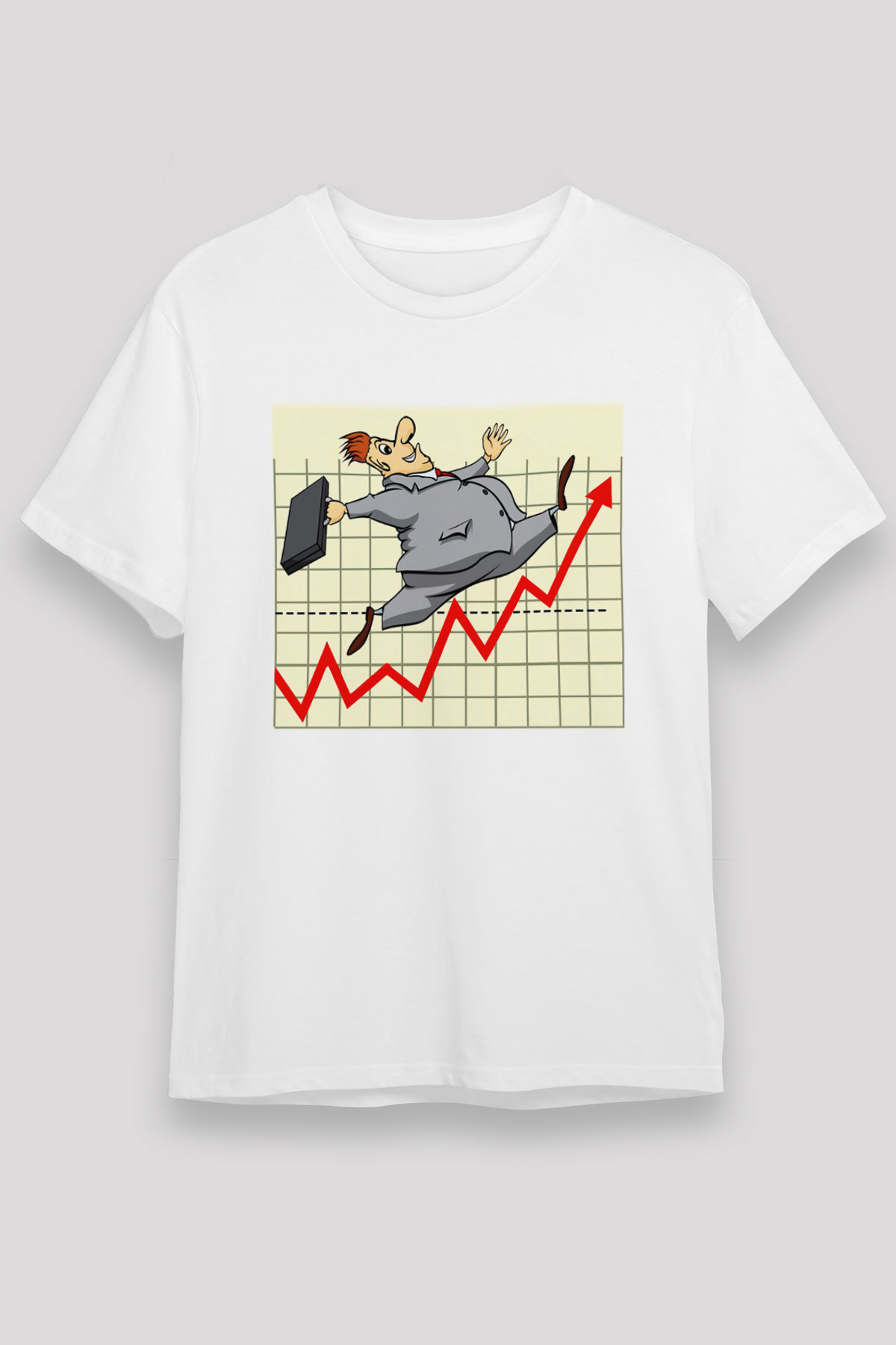Borsacı Beyaz Unisex Tişört T-Shirt - TişörtFabrikası