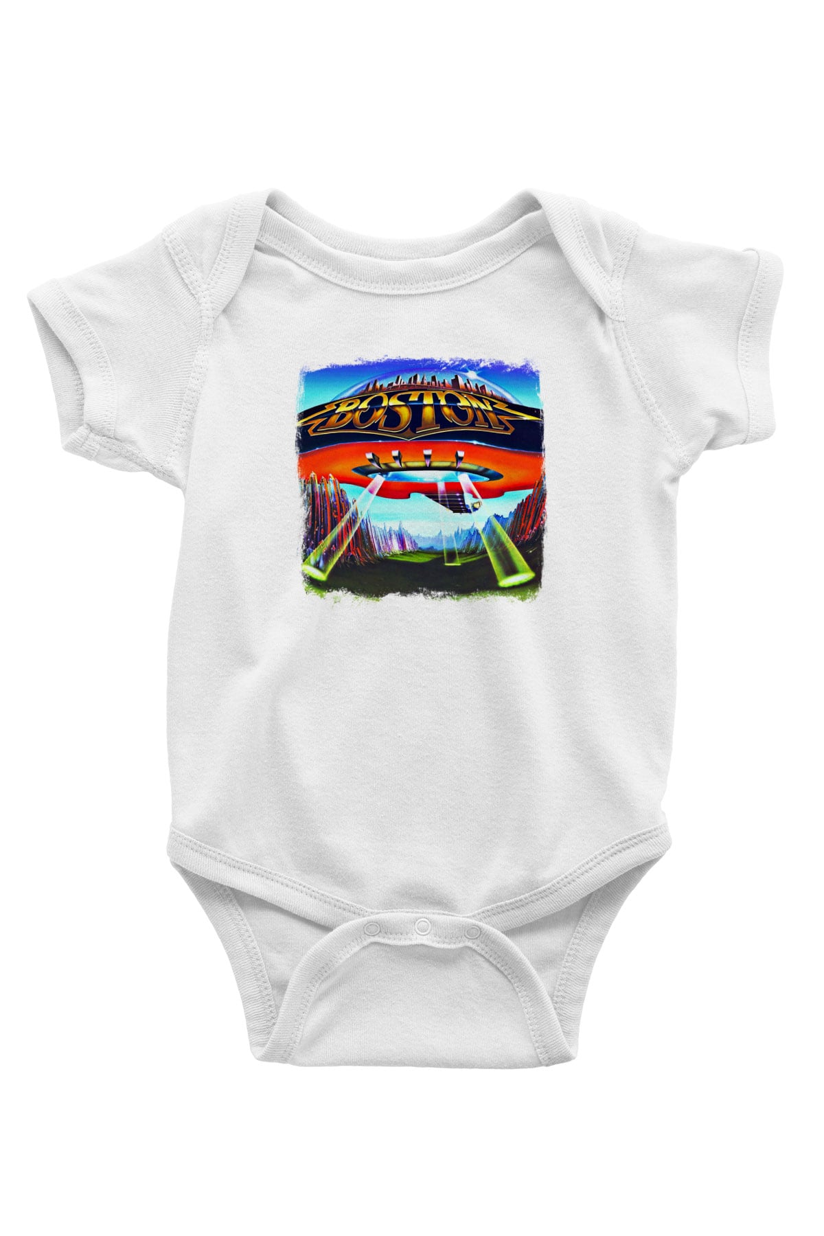 Boston Baskılı Unisex Beyaz Bebek Body - Zıbın