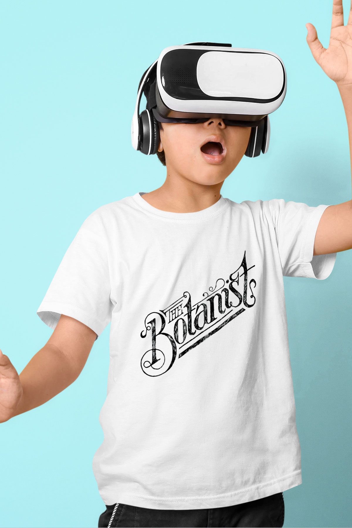Botanikçi Baskılı Beyaz Unisex Çocuk Tişört
