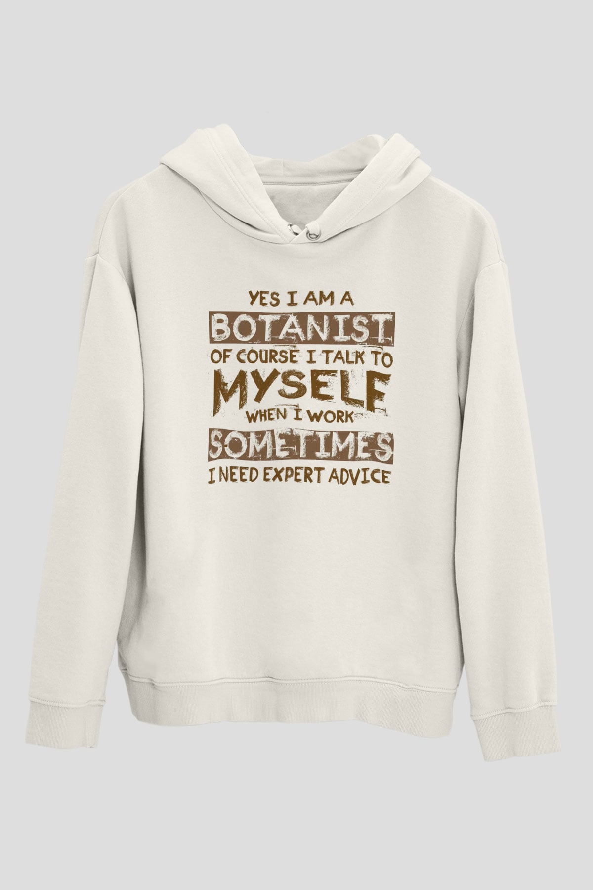 Botanikçi Beyaz Unisex Kapüşonlu Sweatshirt