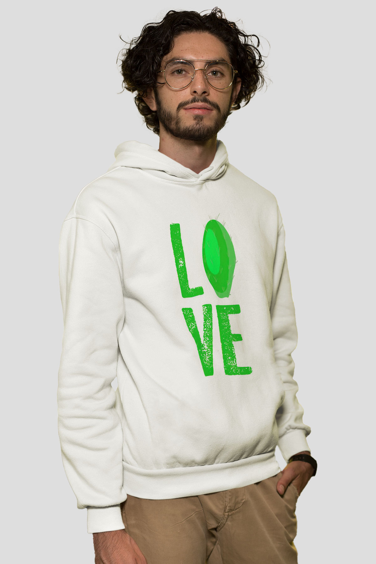 Botanikçi Beyaz Unisex Kapüşonlu Sweatshirt