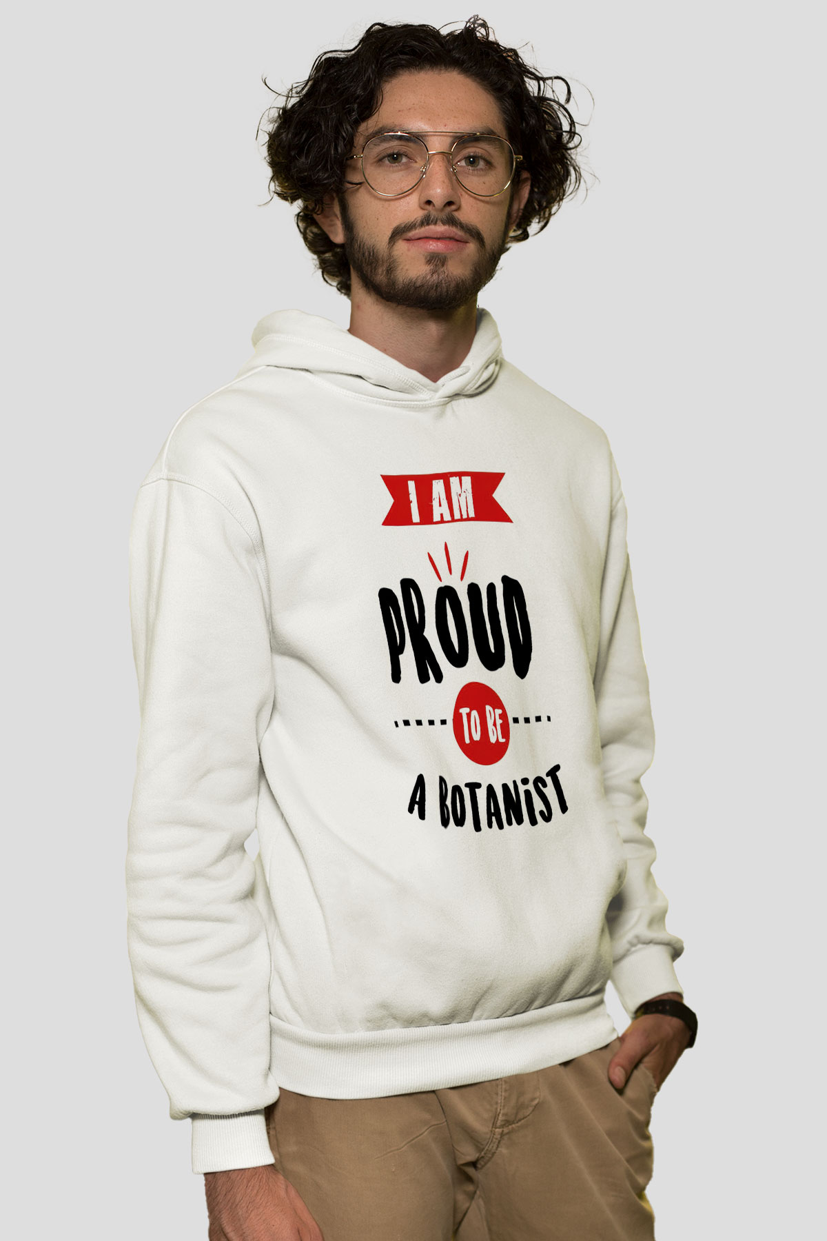 Botanikçi Beyaz Unisex Kapüşonlu Sweatshirt