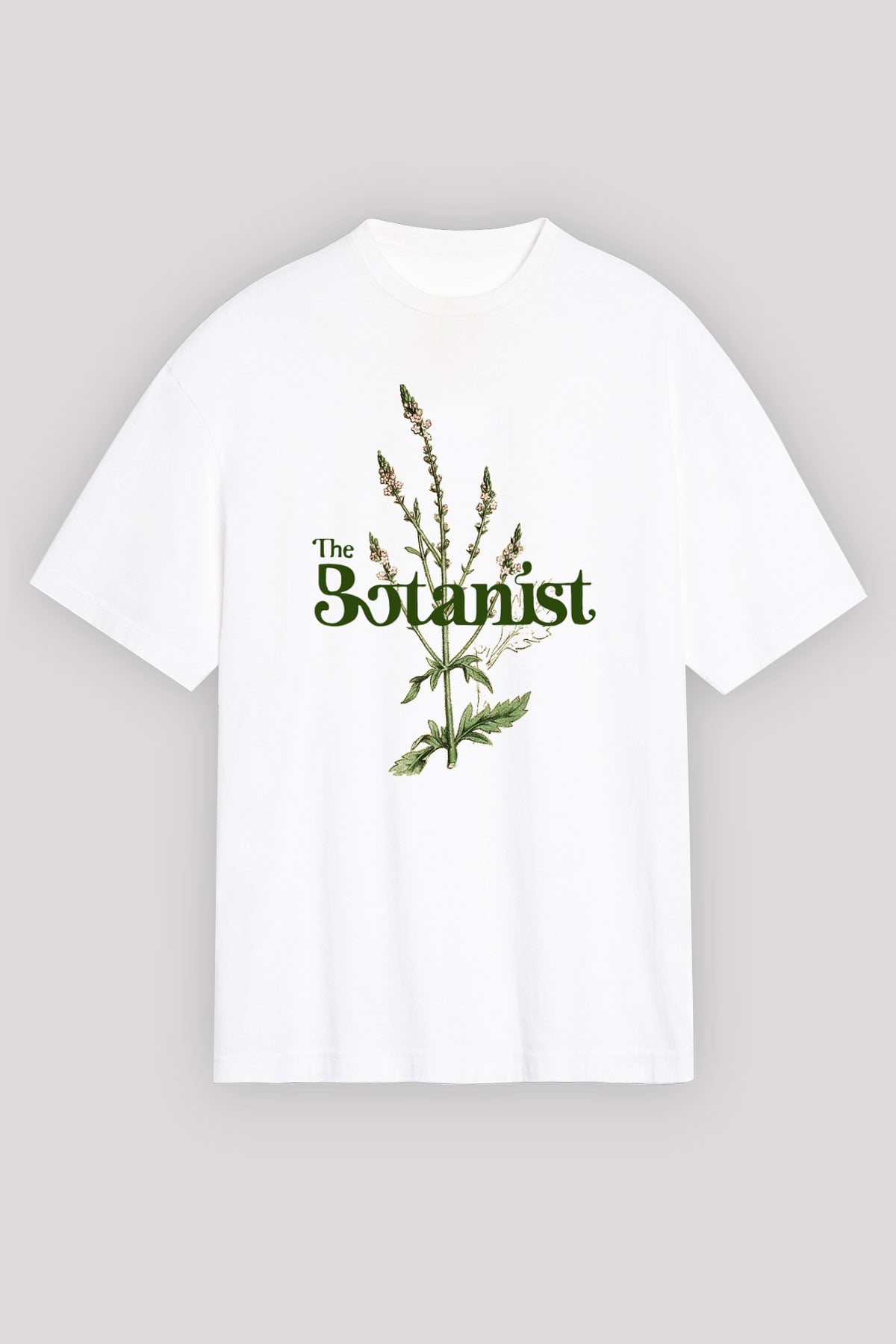Botanikçi Beyaz Unisex Oversize Tişört T-Shirt