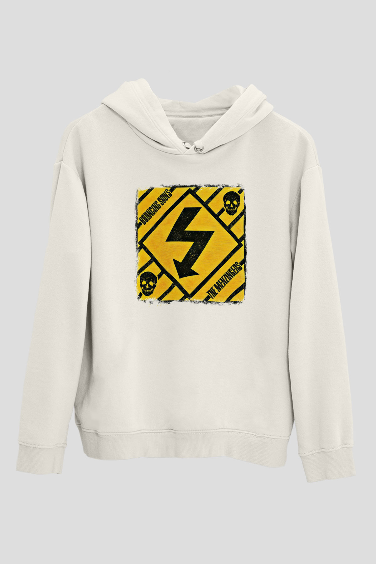 Bouncing Souls Baskılı Unisex Beyaz Hoodie