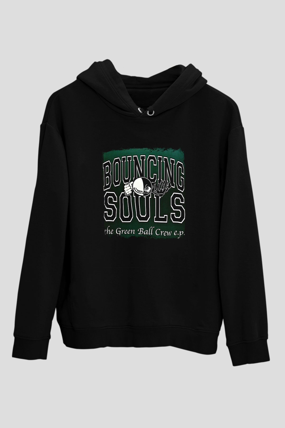Bouncing Souls Baskılı Unisex Siyah Hoodie