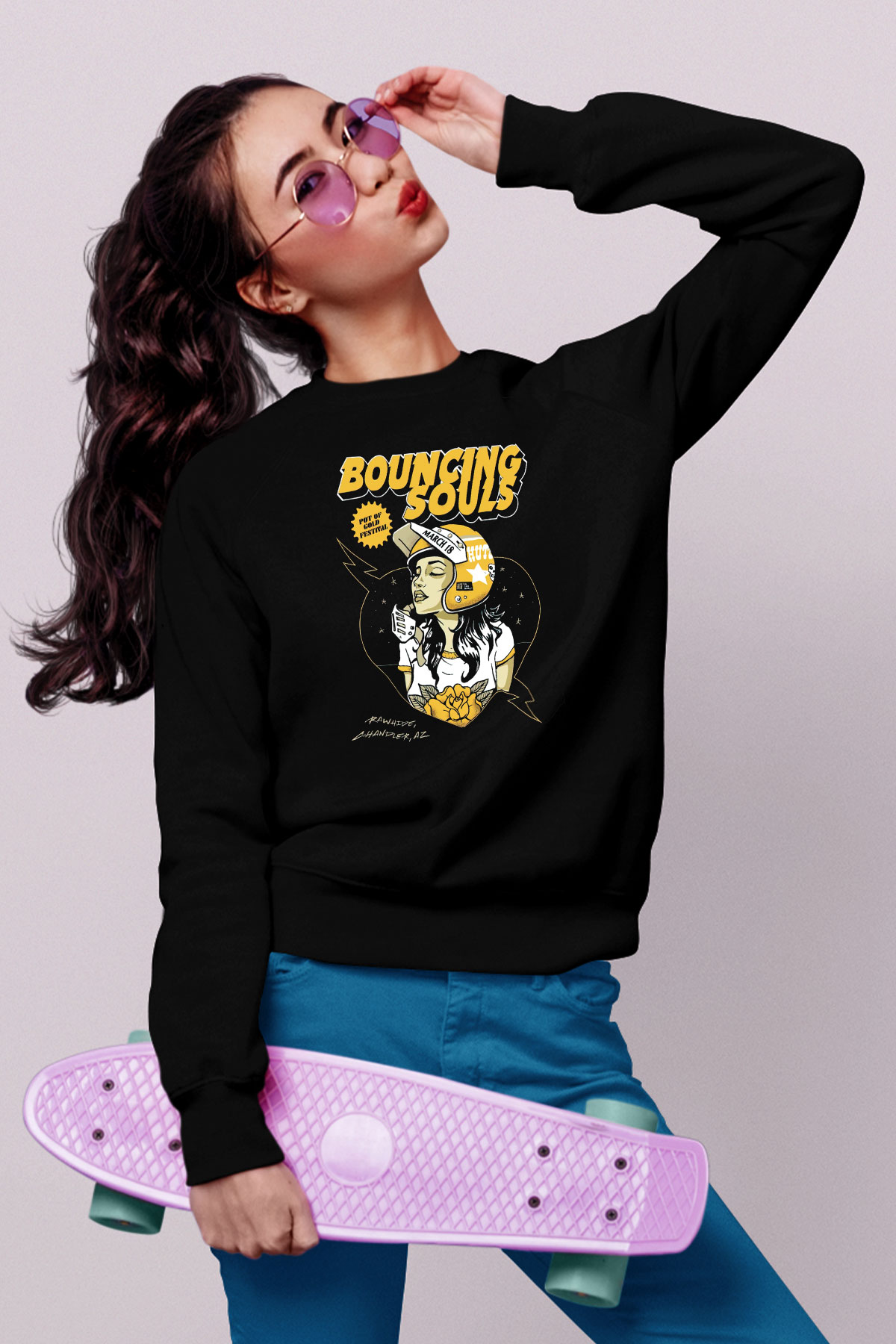 Bouncing Souls Siyah Unisex Sweatshirt