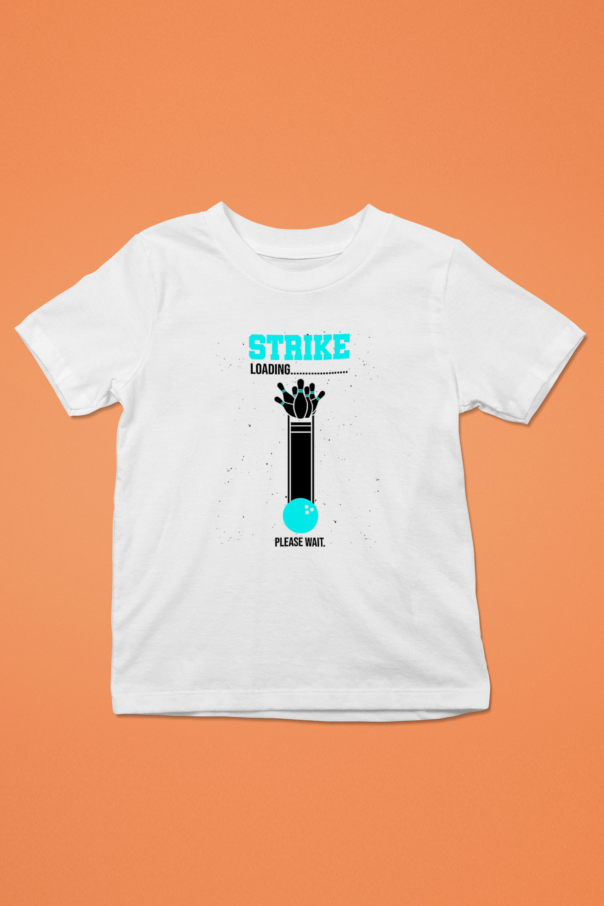 Bovling Baskılı Unisex Beyaz Çocuk Tişört - Tshirt